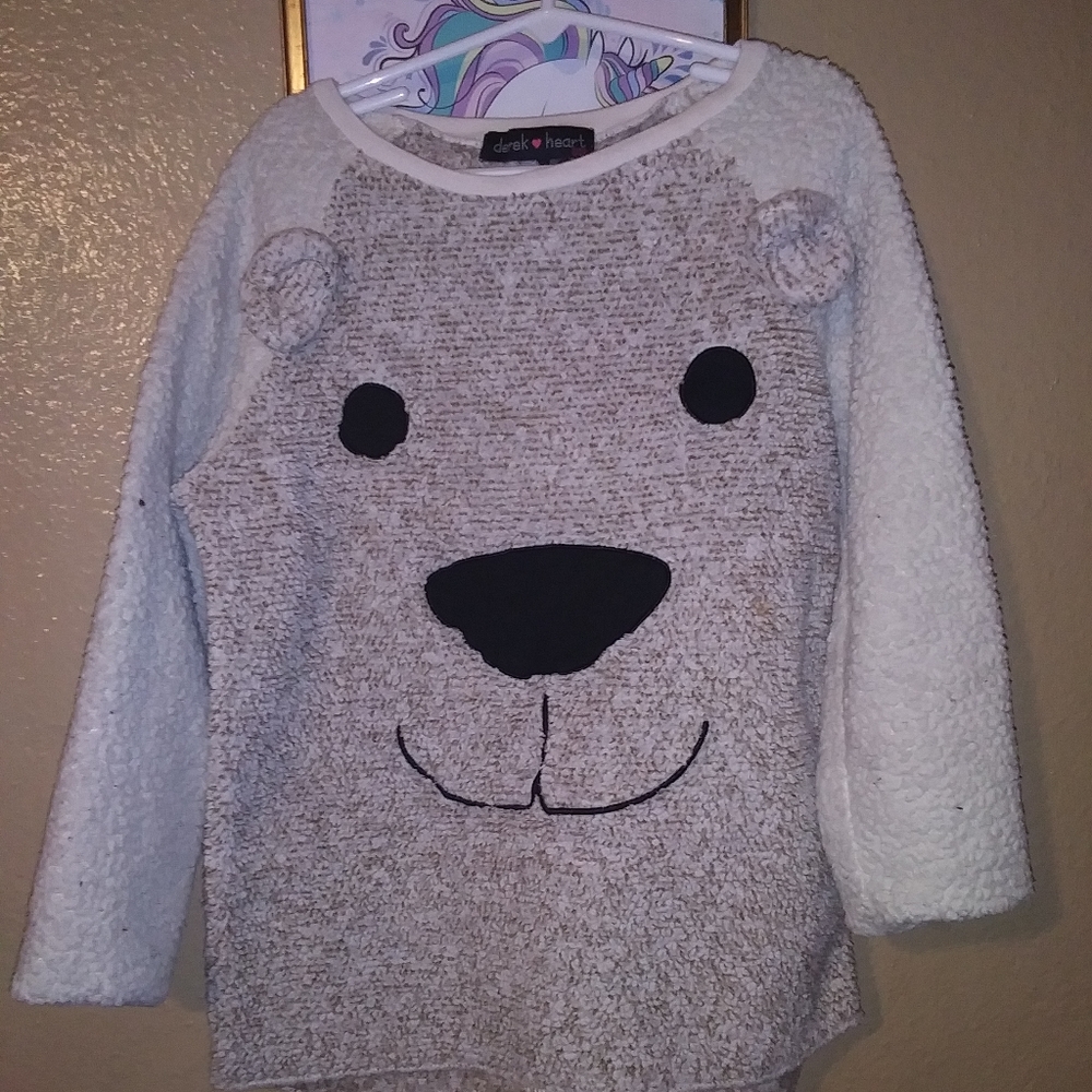 Teddy bear Sherpa sweater girls L 10-12